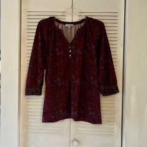 LUUKSE Women's Burgundy Floral Top